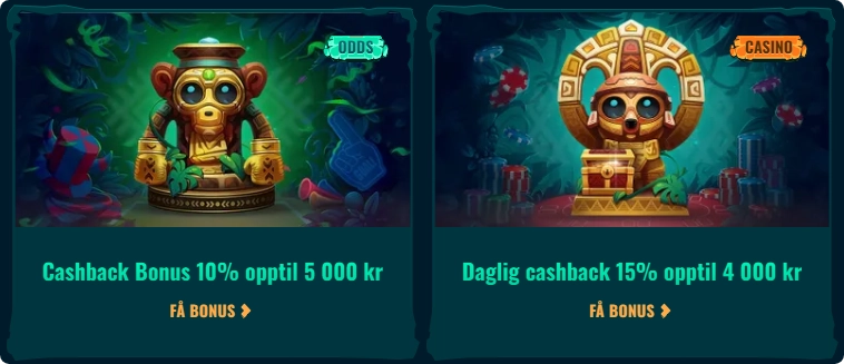 Spinanga cashback tilbud oversikt
