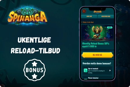 Spinanga reload og ukentlige bonustilbud