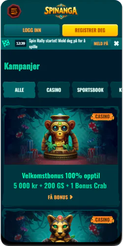 Spinanga App live dealer casinoer