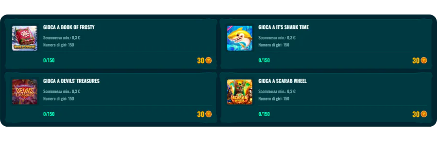 Spinanga Bonus IT Attività settimanali sul nostro sito web