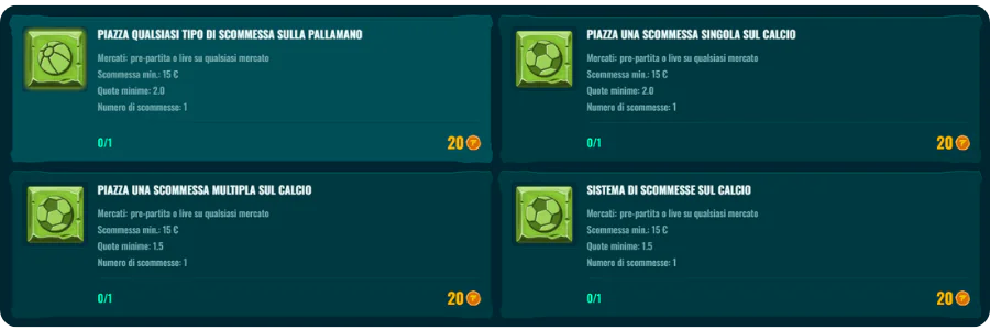 Spinanga Bonus IT Sfide sportive settimanali sul nostro sito web