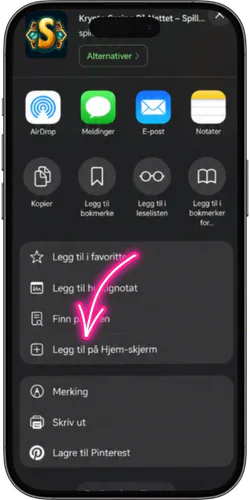 Spinanga download Linjen «Legg til på skrivebordet»